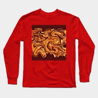 Abstract Fluid Golden Texture Long Sleeve T-Shirt